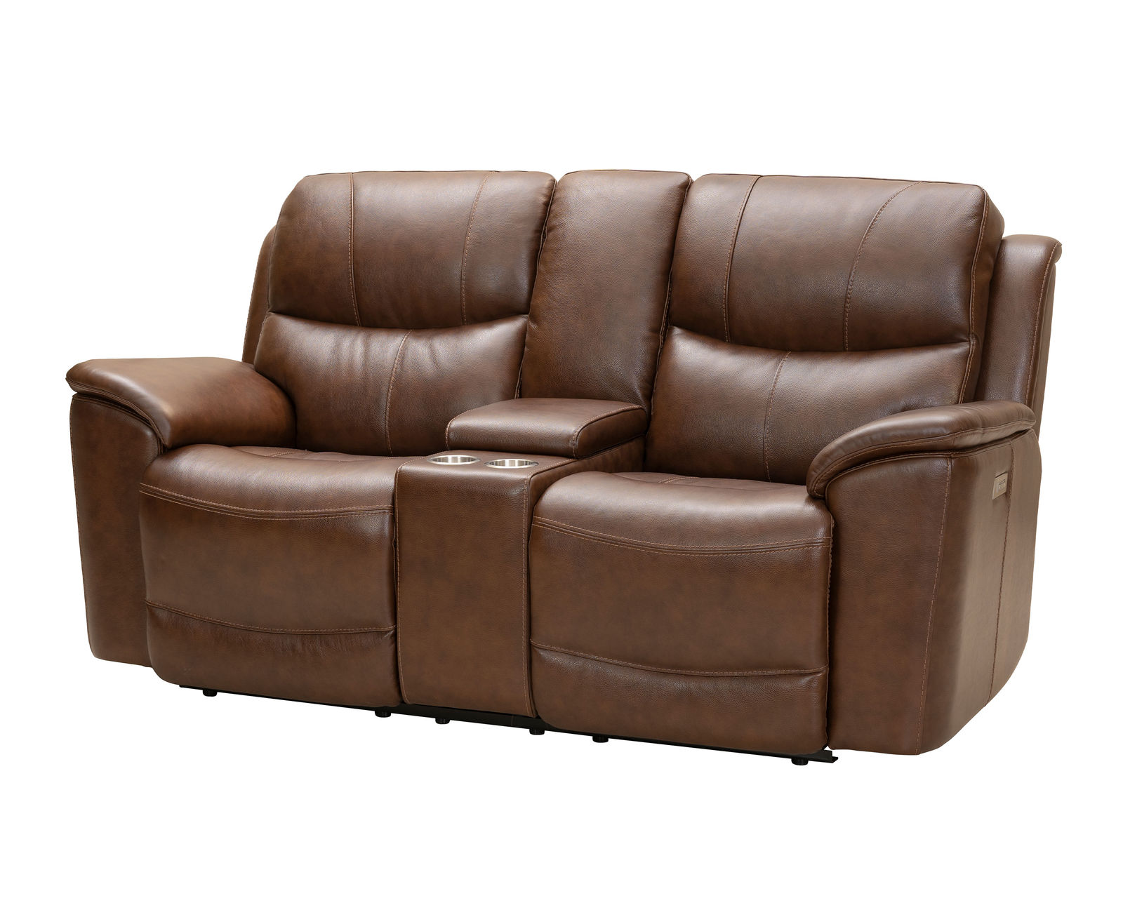 Kaden 88" Leather Power Headrest - Power Lumbar - Power Reclining Sofa (Brown) In stock - All leather everywhere your body touches