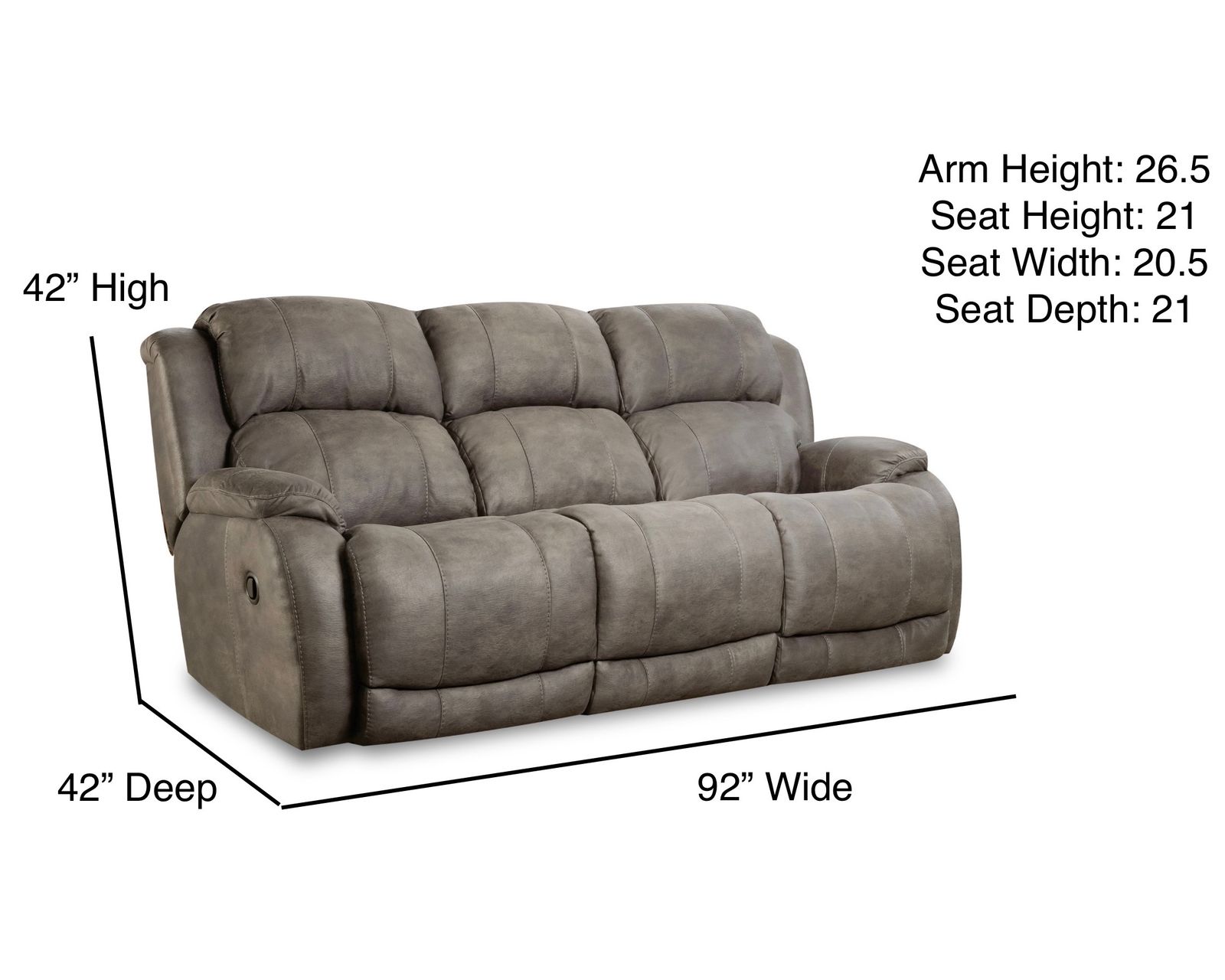Forrest 92" Double Reclining Sofa (In stock) - Forrest 92" Double Reclining Sofa (In stock)