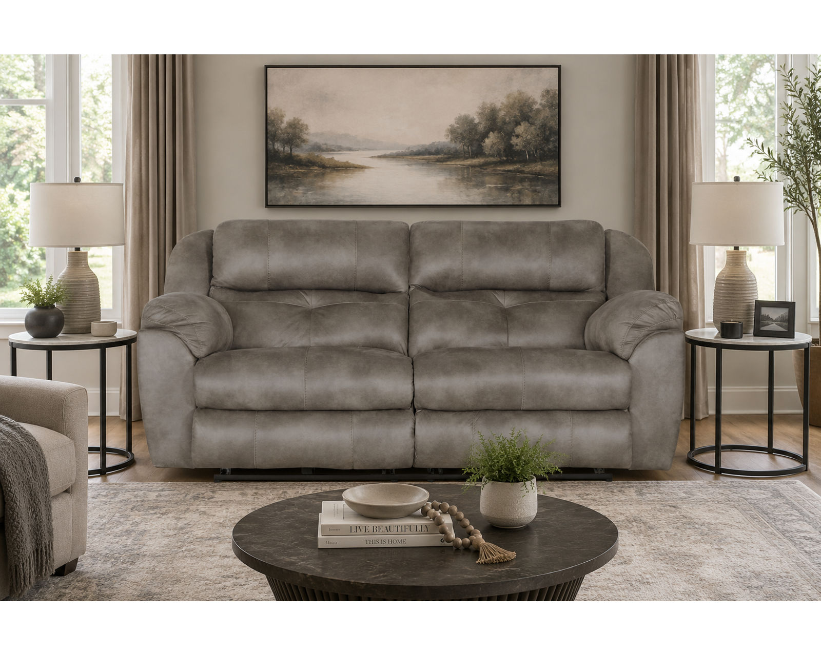 Ferrington 90" Lay Flay Power Headrest Reclining Sofa (2 colors)  - Exceptional Comfort Starts Here.