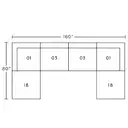 Layout C: Six Piece Sectional 80" x 160" x 80"