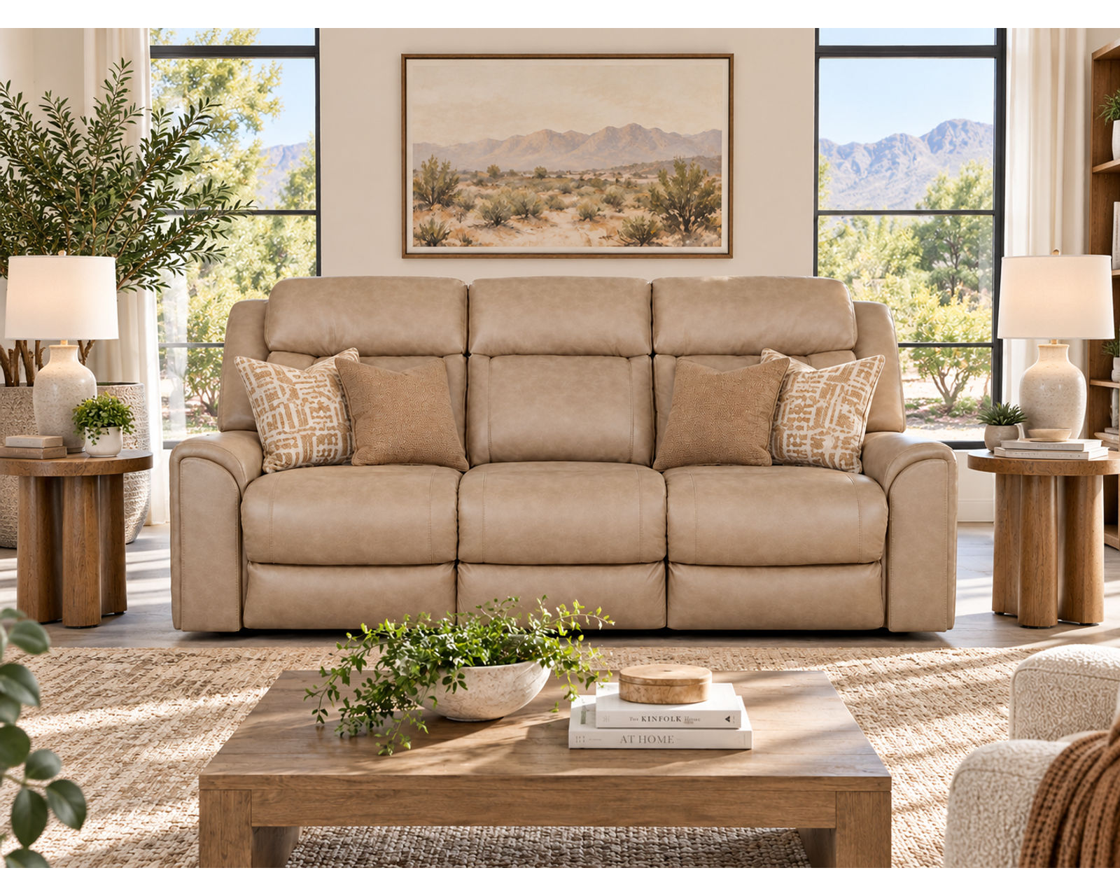 Parker 91" Reclining Sofa with Drop-Down Table & Cupholders (Refined Style. Personalized Comfort. Available Neori™ Air Massage) - Motion Made for Real Life.
