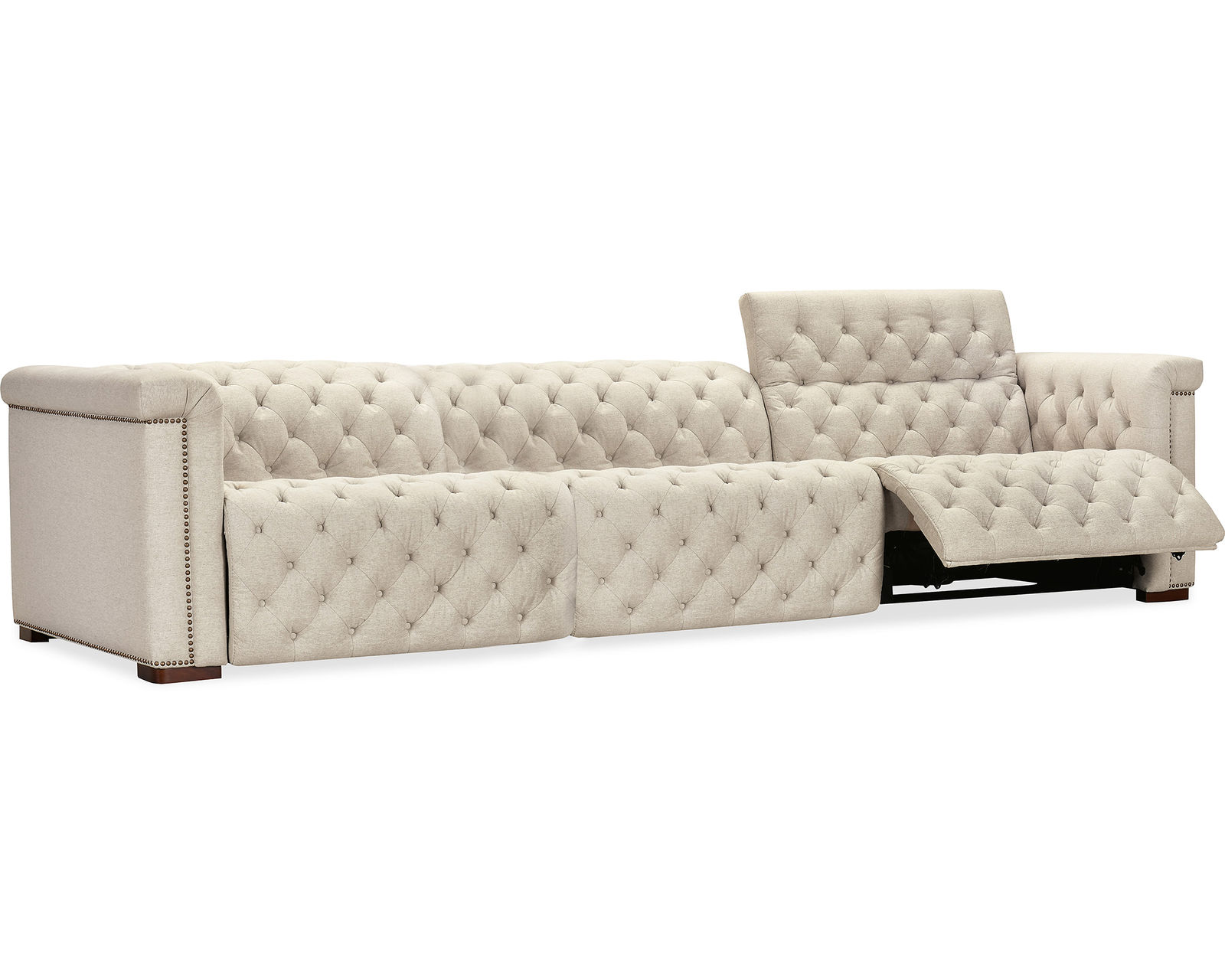 Savion Deux 3 Seat Fabric Sofa with Two Power Recliners and Three Power Headrests (414) In stock