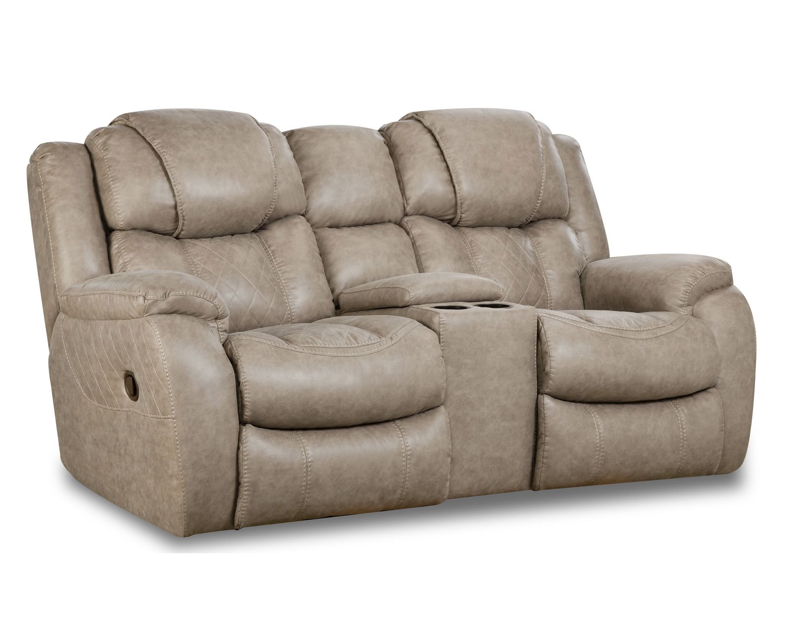 Rayna 78" Reclining Console Loveseat Tan (In stock)