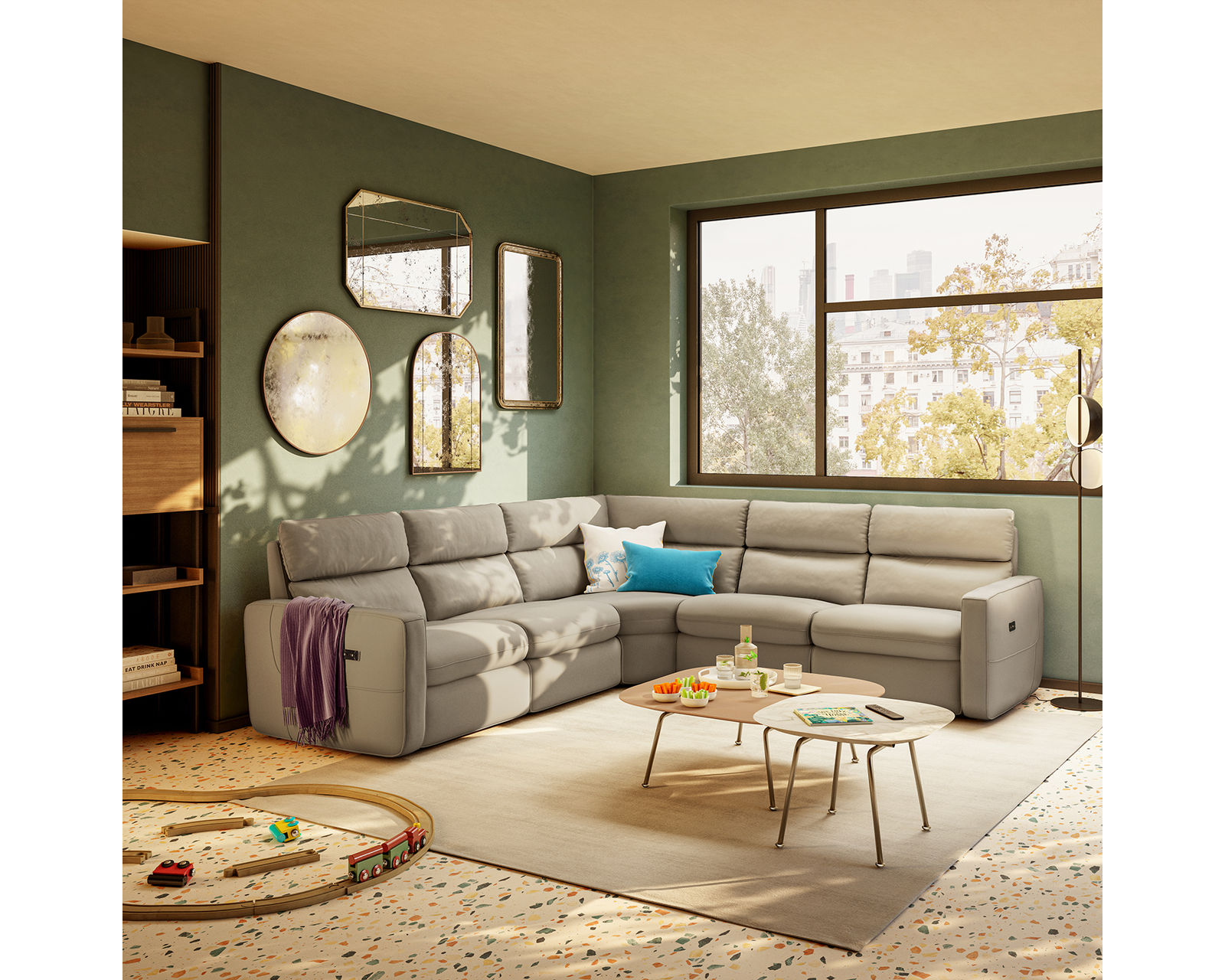 Timoti C252 Power Headrest Power Reclining Sectional (+40 fabrics)
