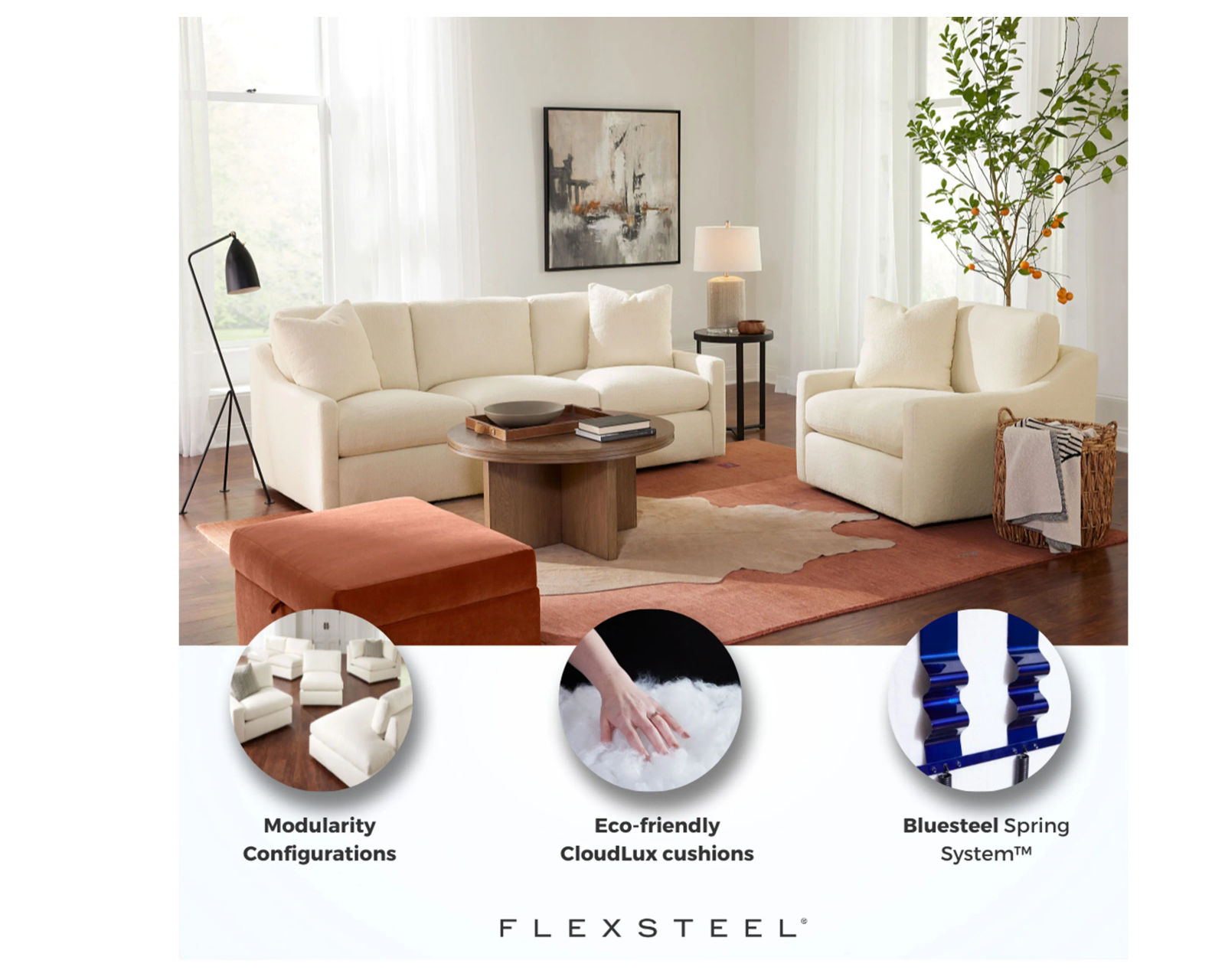 Sky 5512 Loveseat (hypoallergenic down-like cushion) +100 fabrics