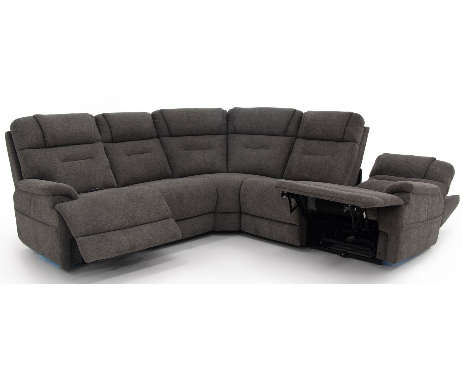 Zofa Zecliner LIFT Power Sleep Modular Sectional with Power Headrest, Lumbar, Heat, & Massage - Layout E: Five Piece Reclining Sectional 105" x 105" (2 lift recliners)