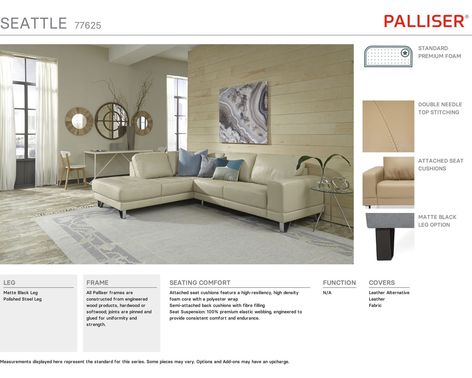 Seattle 77625 Sofa (96") +50 fabrics