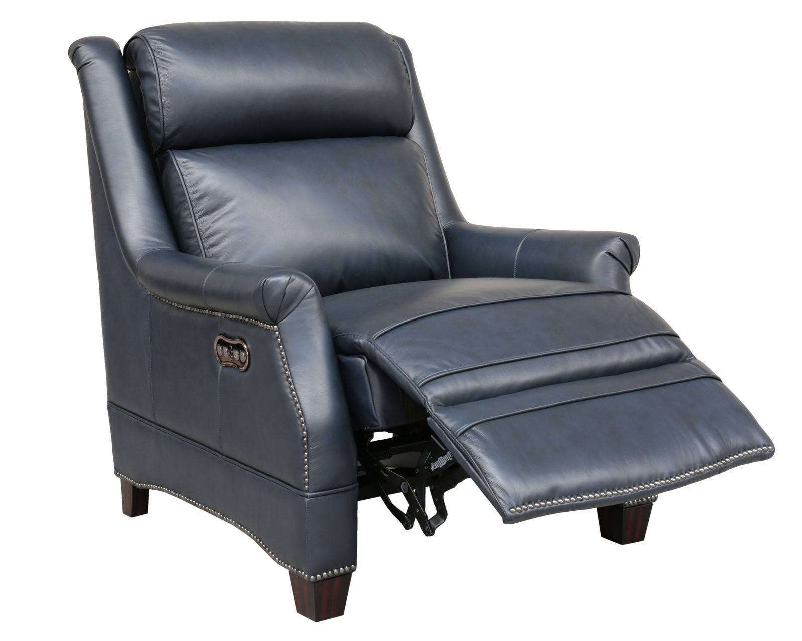 Warrendale 83" Leather Power Headrest Power Reclining Sofa (Blue) In stock - Includes Power Headrest - Power Recline