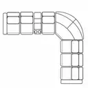Layout E: Eight Piece Reclining Sectional (3 recliners) 133.5" x 119.5"