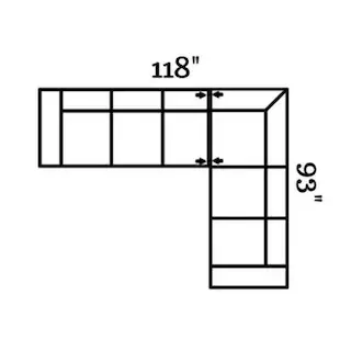 Layout C: Two Piece Sectional 118" x 93"