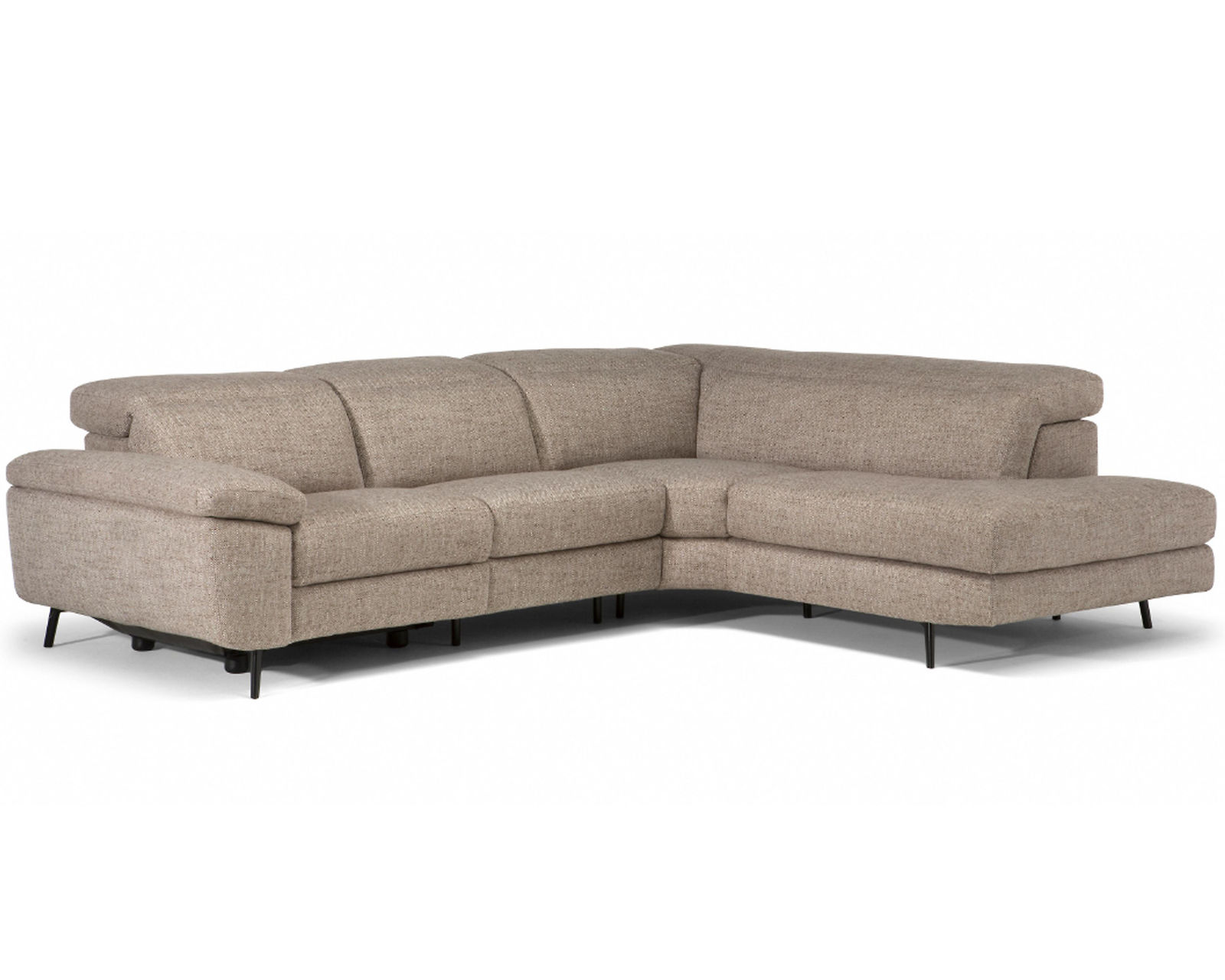 Coro C217 Stationary Sectional (+40 fabrics) - Layout A: Two Piece Sectional 113" x 87"- - Uni-Body Solid Wood (The Best)