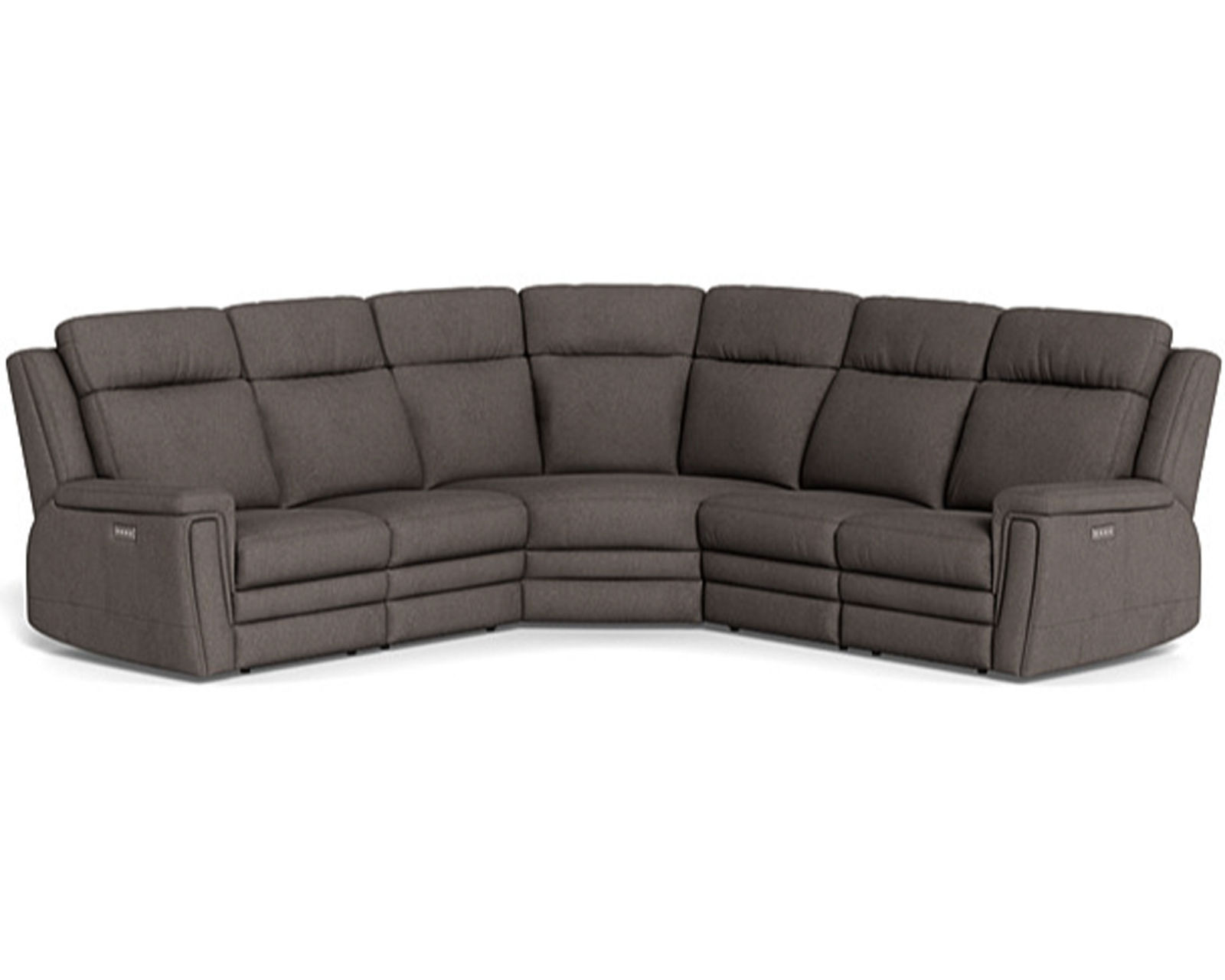 Asher 41065 Power Headrest Power Reclining Sectional (+50 fabrics) - Layout A: Five Piece Sectional 109" x 109" (2 Recliners)