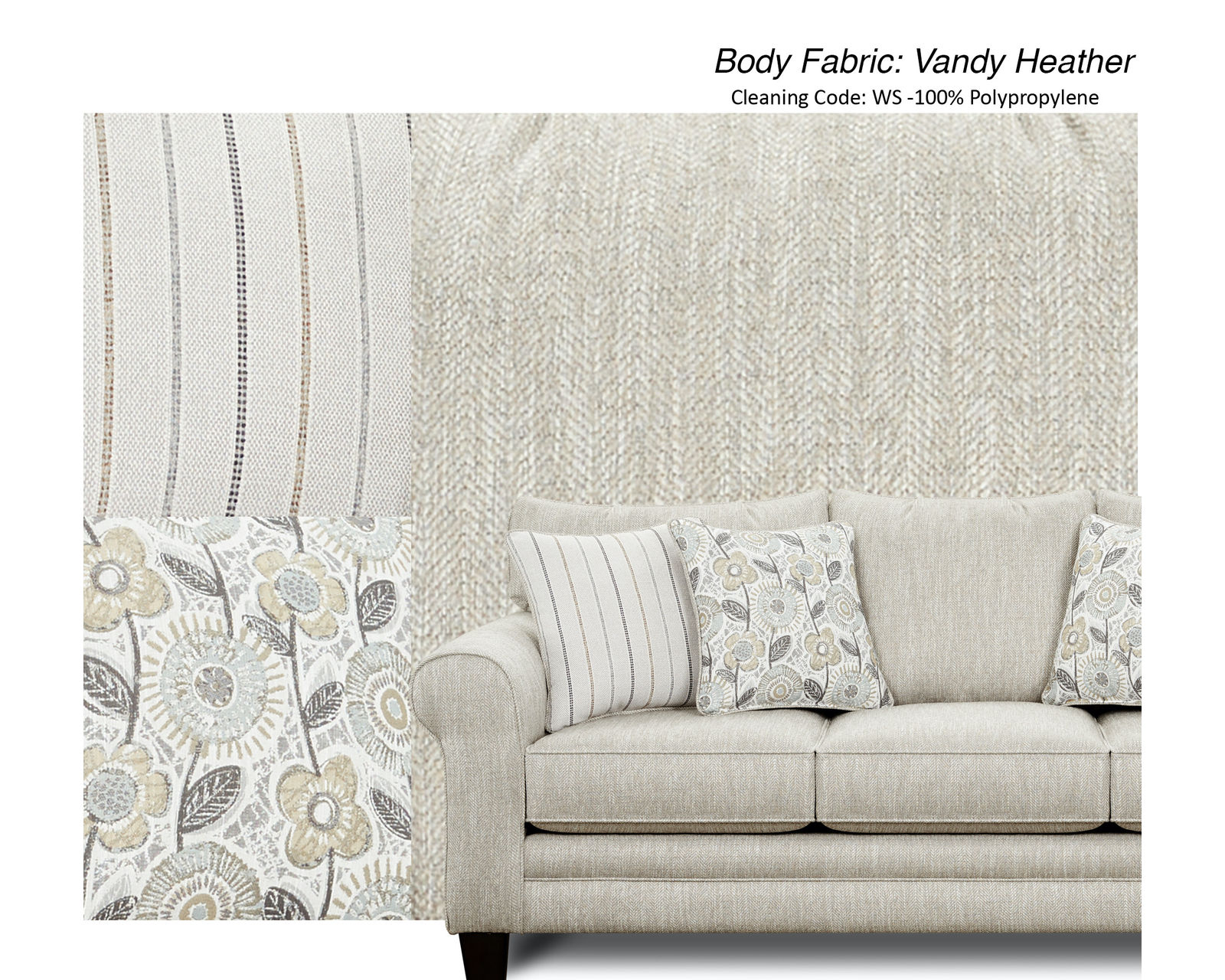 Vandy Heather 88" Sofa 1140 (Includes pillows)