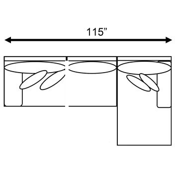 Layout A: Two Piece Sectional 115" wide