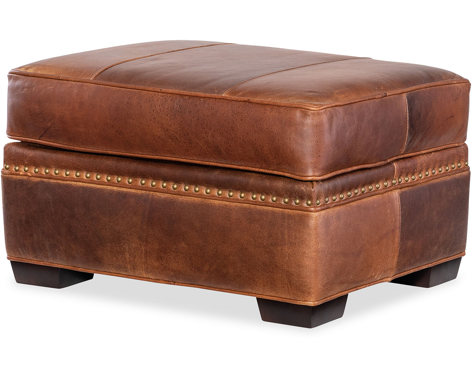 Bradington Young Sutton 641 Sofa (12 leathers) 8-Way Hand Tied - Sutton 22" x 29" Ottoman
