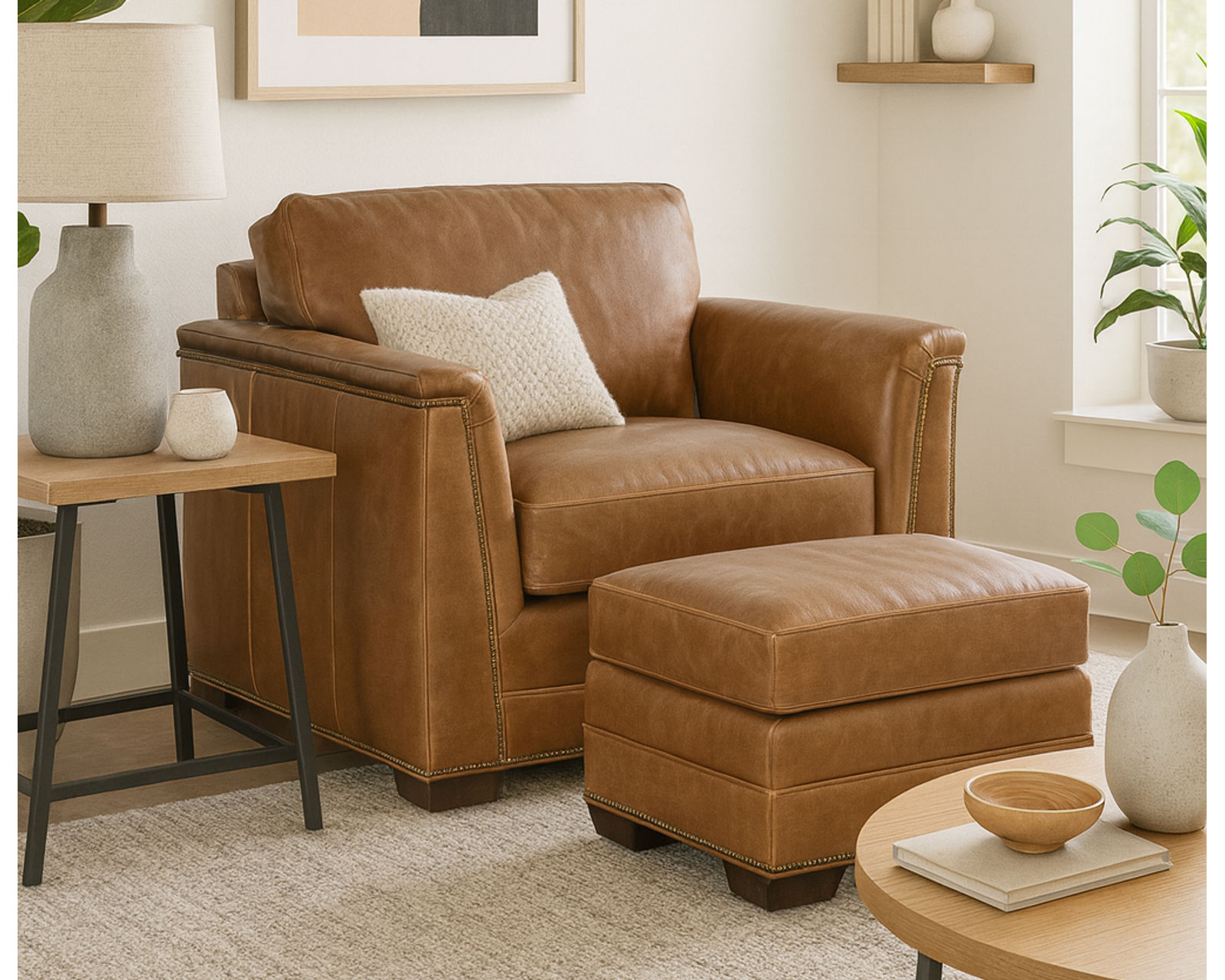 Bradington Young Winter 625 Sofa (12 leathers) 8-Way Hand Tie - Winter Stationary Chair 8-Way Hand Tie