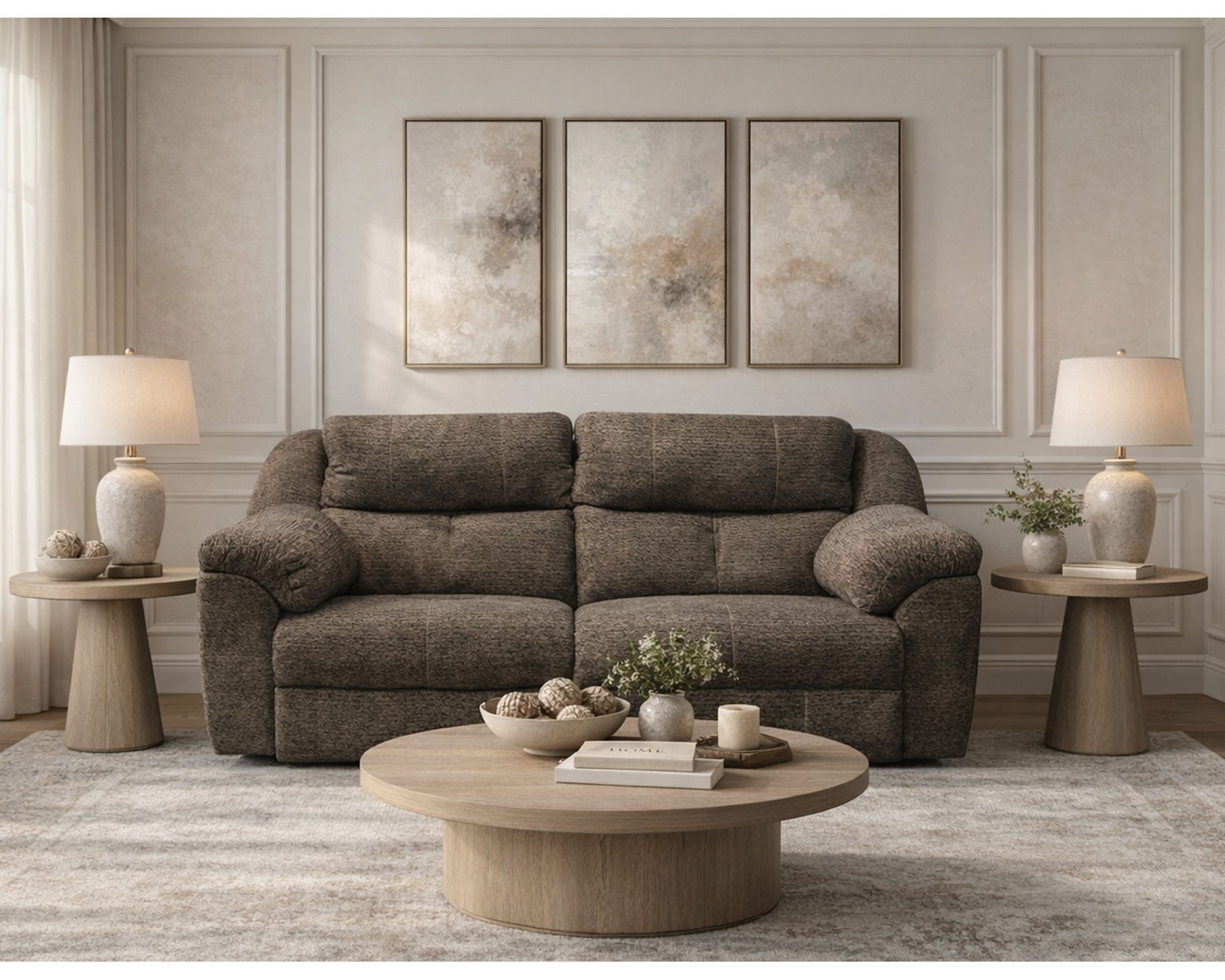 Benjamin EZ6D Power Headrest Power Reclining Sofa (89") +100 Standard and Performance Fabrics - 100 Standard and Performance Fabrics