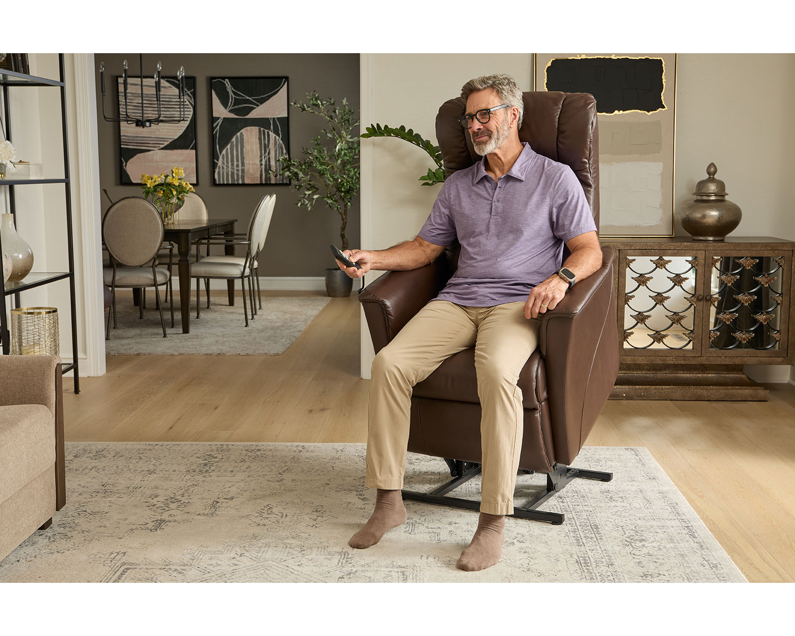Memphis Power Lift Reclining Chair Mocha (2 sizes) In stock - Fast shipping