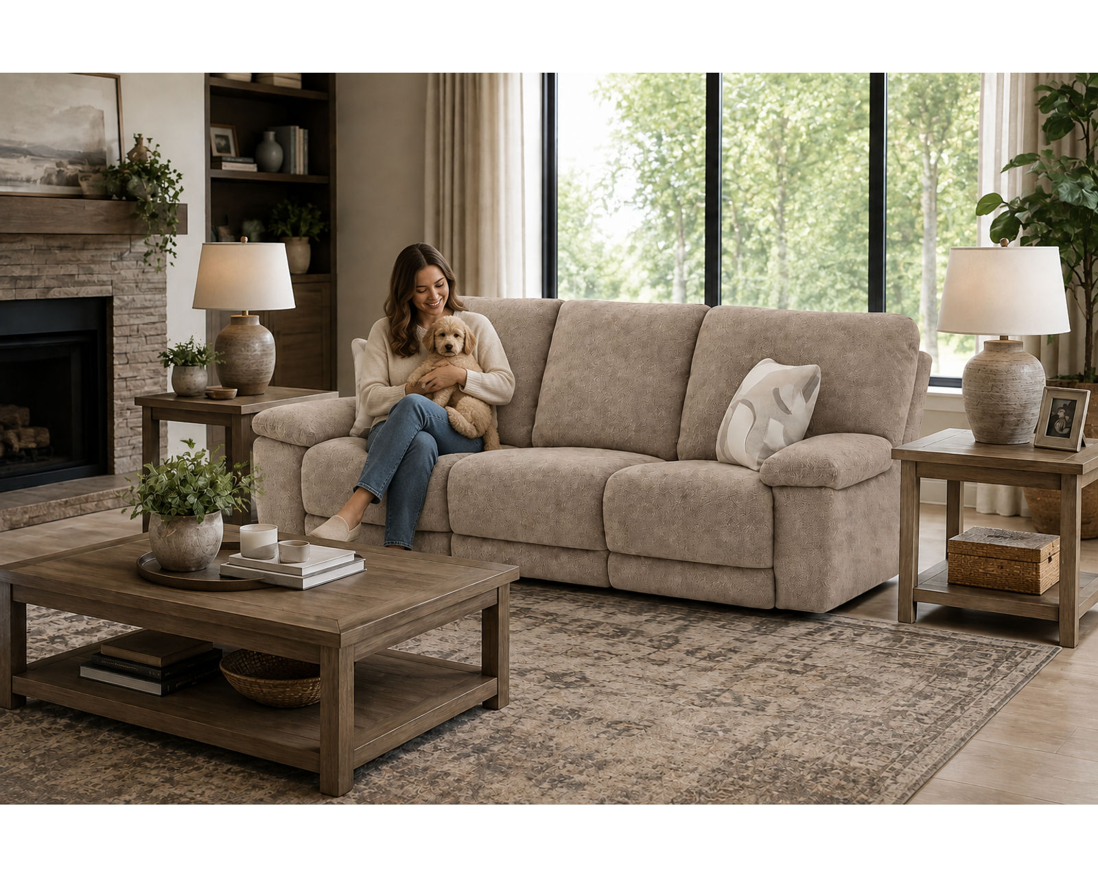 Beacon 88" Lay Flat Triple Reclining Sofa with Center Drop Down Table and Arm Storage - Comfort Built for the Whole Family.