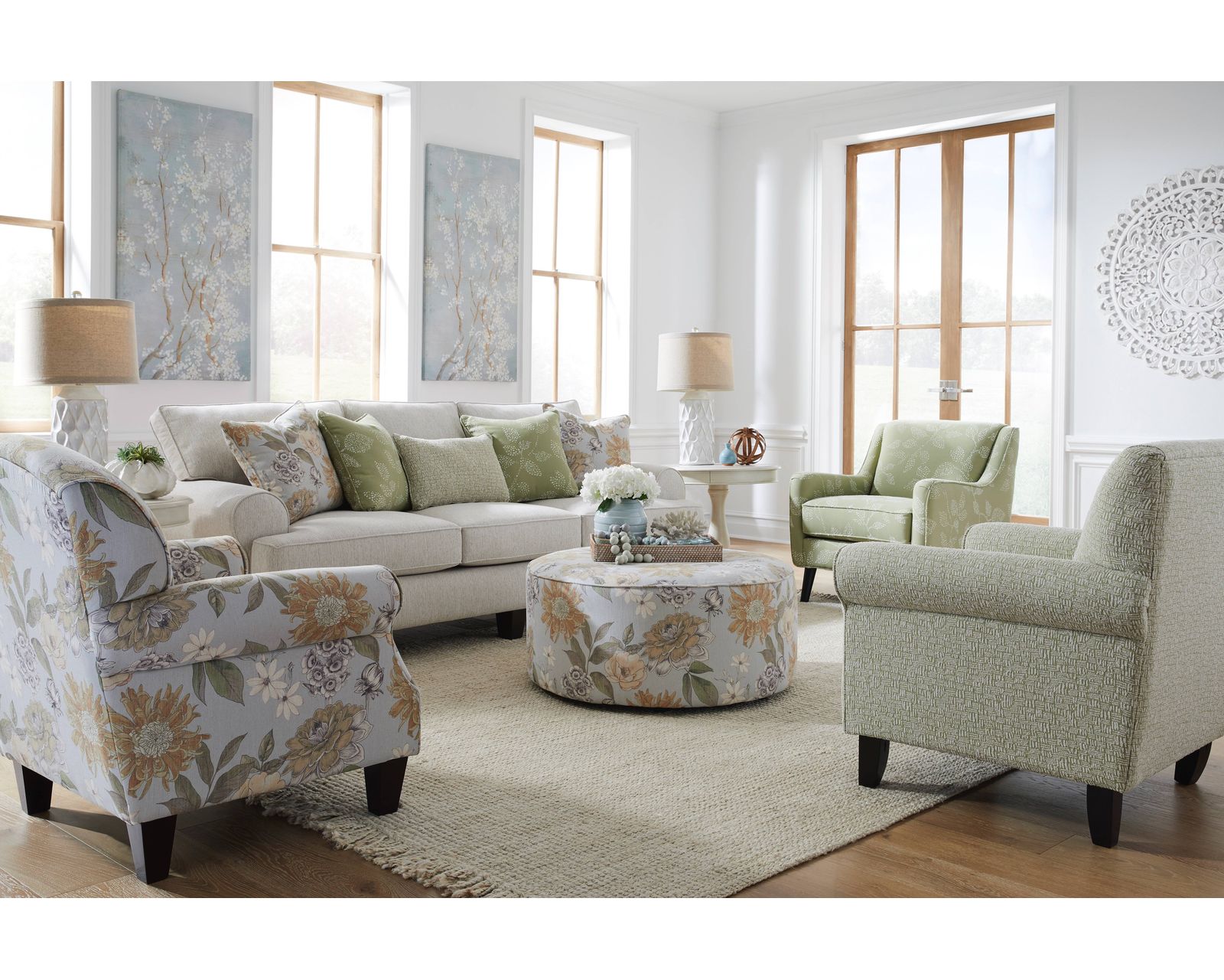 Celadon Salt 98" Sofa 4200-KP - performance fabric - includes pillows  - Entire room is available and on sale