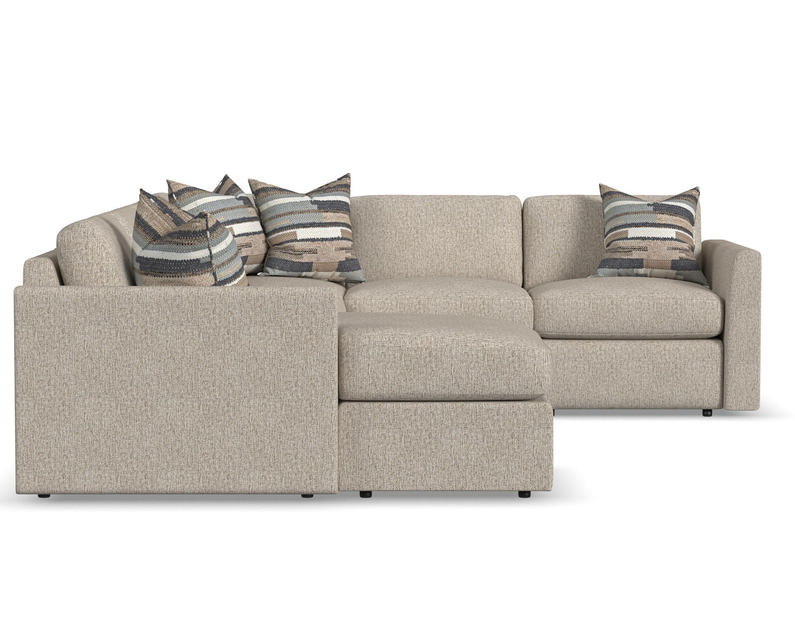 Sky 5512 Sectional (hypoallergenic down-like cushion) +100 fabrics - Layout F: Five Piece Sectional 65" x 136" x 106"