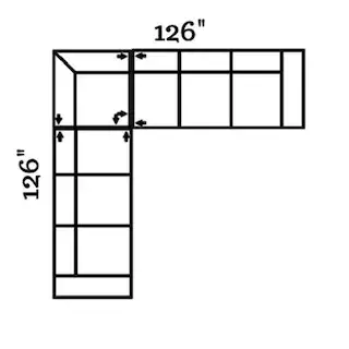 Layout F: Three PIece Sectional 126" x 126"