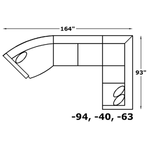 Layout F: 164" x 93"