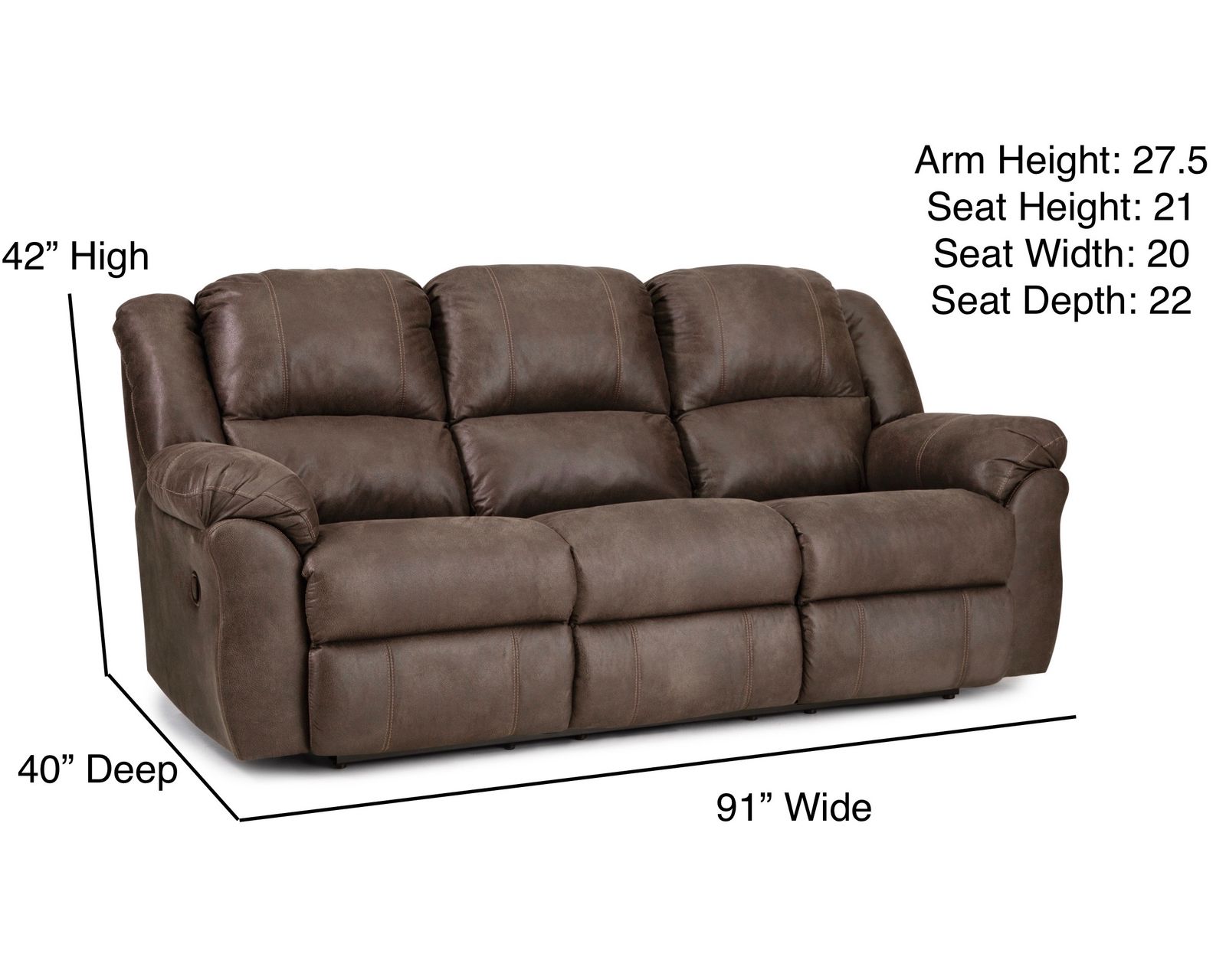 Ranger 91" Double Reclining Sofa (In stock) - Ranger 91" Double Reclining Sofa (In stock)