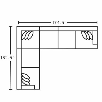 Layout G: Four Piece Sectional 132.5" x 174.5"