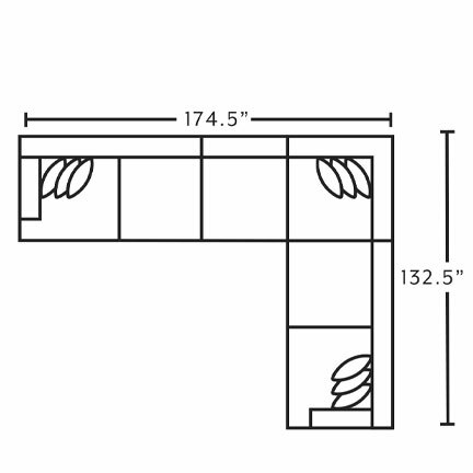 Layout H: Four Piece Sectional 174.5" x 132.5"
