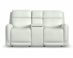 Alister 71" Leather Power Gliding Loveseat with Console, Power Headrests &amp; Lumbar (3 colors)