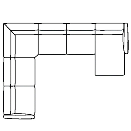 Layout E: Five Piece Sectional 115" x 149" x 63"