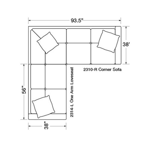 Two Piece Sectional (94" x 93.5")