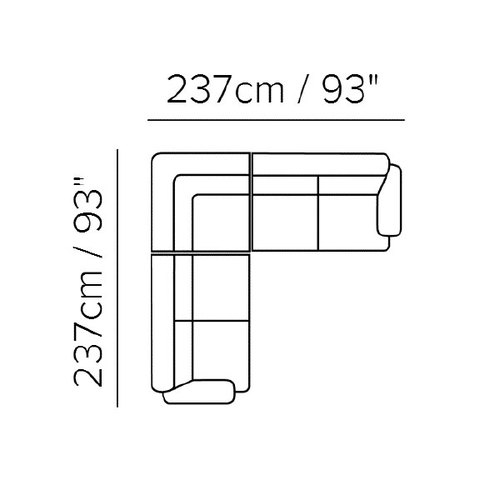 Layout A: Three Piece Sectional - 93" X 93"