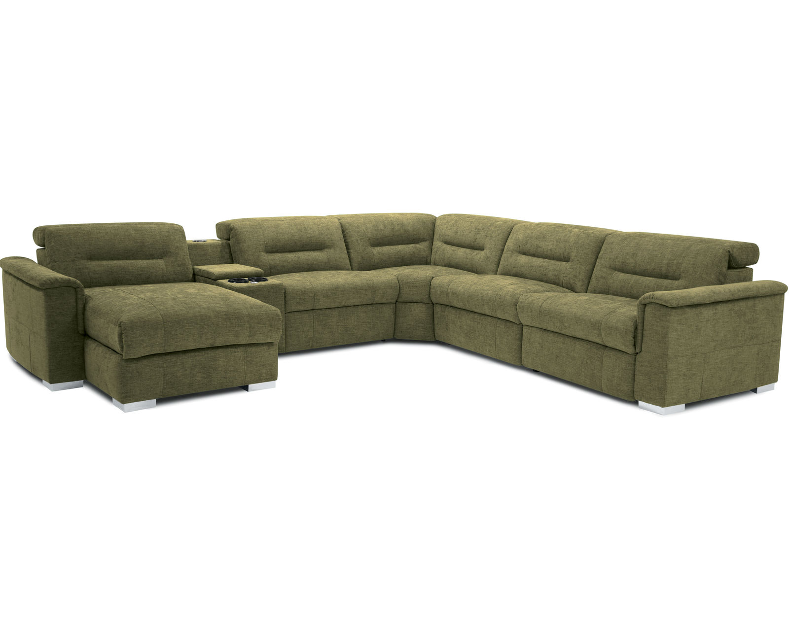 Keoni 44000 Power Headrest Power Reclining Sectional (+50 fabrics) - Layout B: Six Piece Sectional 123" x 136"