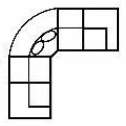 Layout A: Five Piece Reclining Sofa 106" x 106" (2 Recliners)