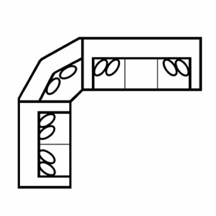 Layout B: Three Piece Sectional 119" x 145"