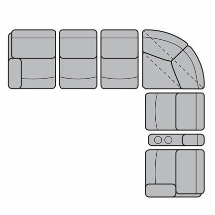Layout A:  Seven Piece Sectional 128" x 110"