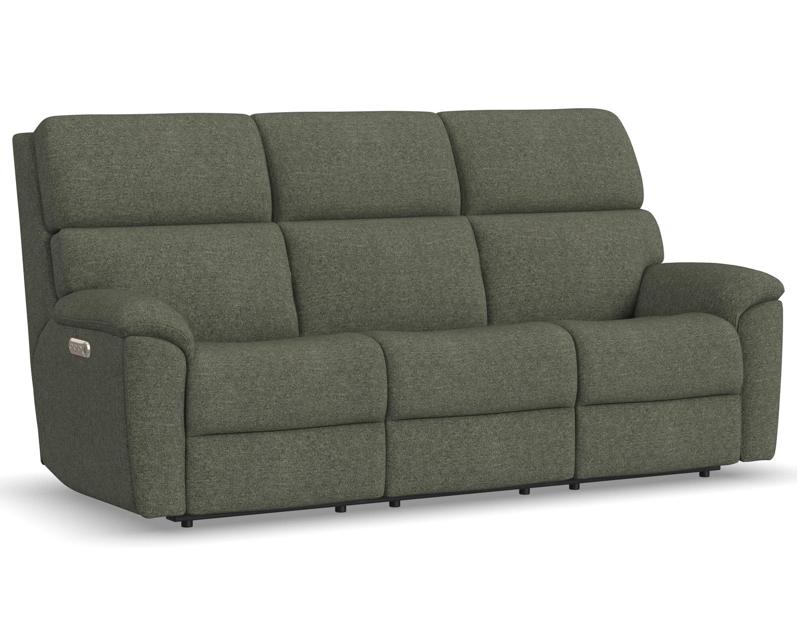 Porter 2865 Triple Power 74" Reclining Console Loveseat (+90 fabrics) - Porter Fabric Power Reclining Sofa with Drop Down Table, Power Headrest, & Lumbar
