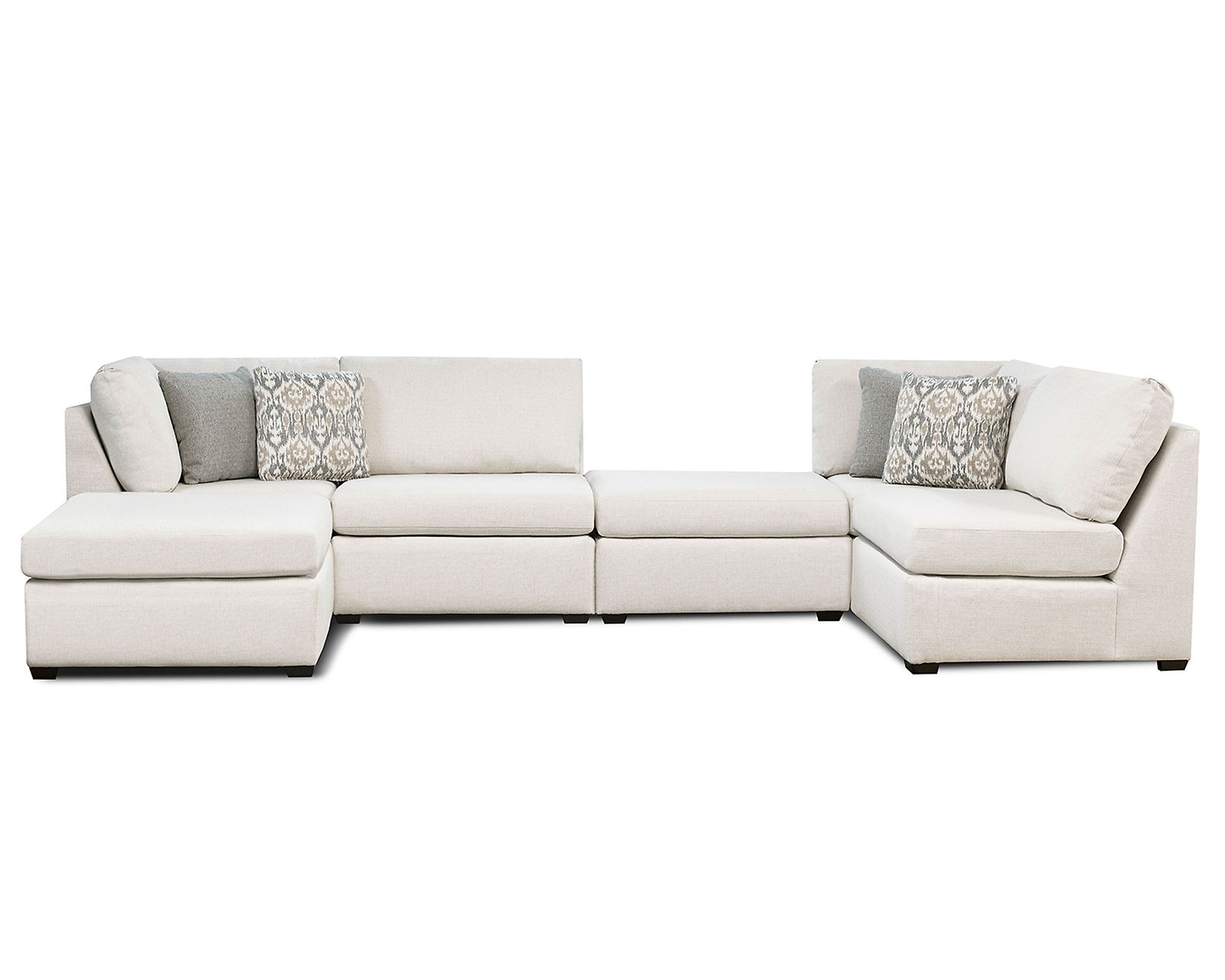 Scottie Modular Sectional  (+100 Standard and Performance Fabrics) - Includes (2) Armless Chair - (2) Corner Wedge and (2) Ottoman