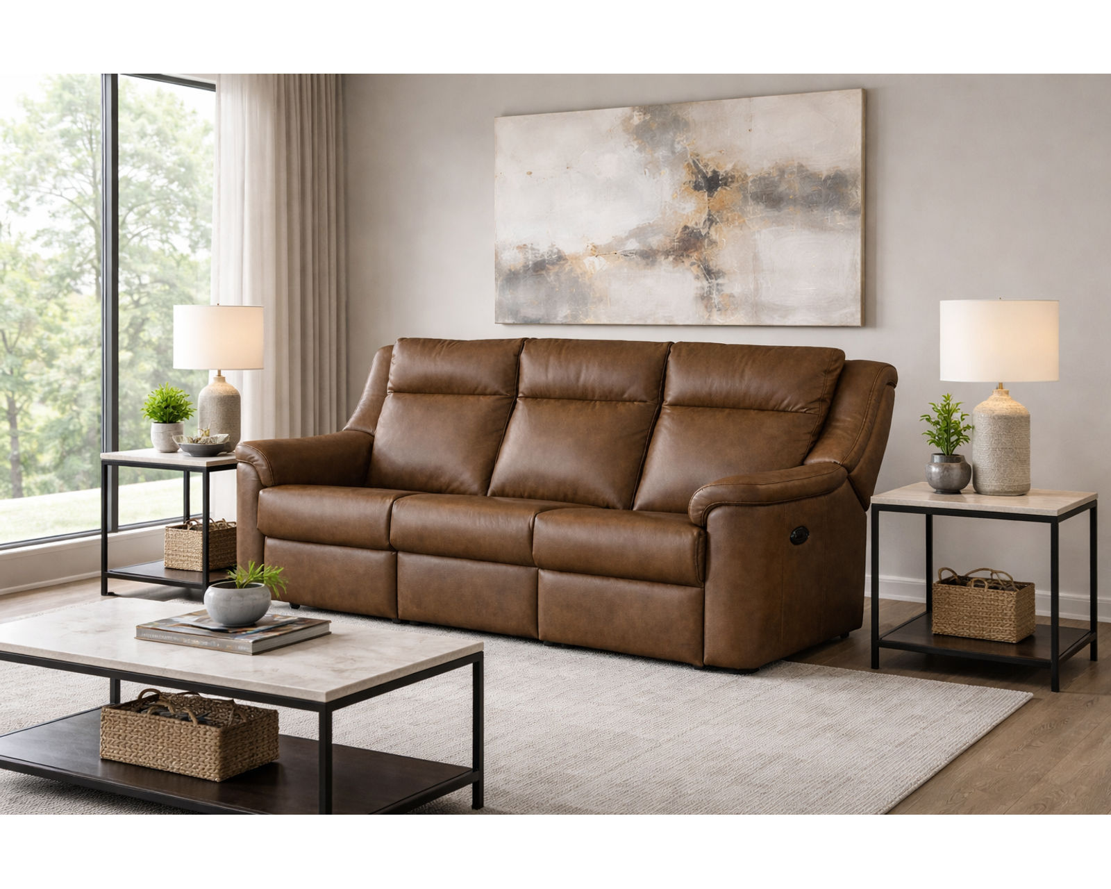 Sydney Dual Power Reclining Sofa — Available in Standard & Wide Cushions, 140+ Leather Options, and 82", 85", or 114" Widths - Luxury Comfort, Custom Made for You—Without the Luxury Price