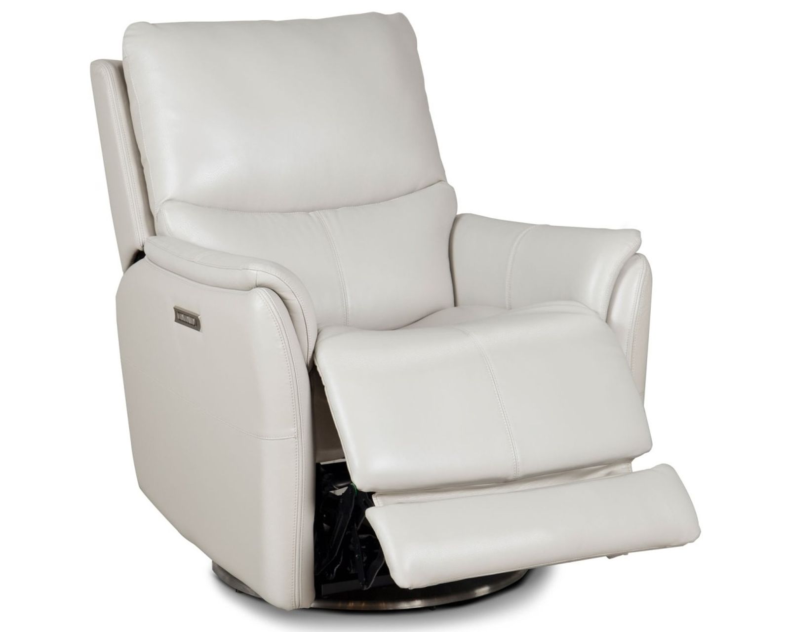 Salem Swivel Recliner w/Power Recline, Power Head Rest & Power Lumbar (Lay Flat) - Steel (In stock)