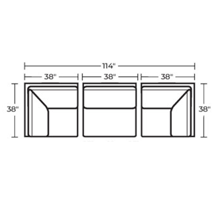 Layout B: Three Piece Sectional (114" wide)