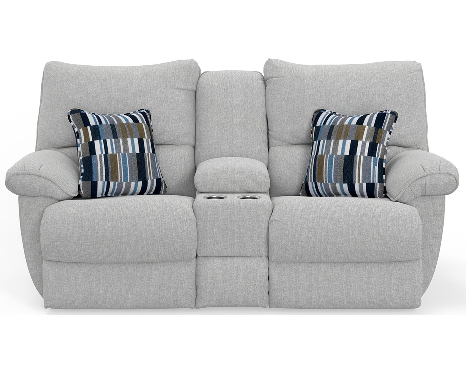 Lenny 90" Power Lay Flat Reclining Sofa (Two colors) - Lenny Lay Flat Power Reclining Console Loveseat in Fabric Color Winter