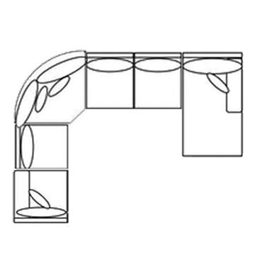 Layout K: Five Piece Sectional 101" X 124"