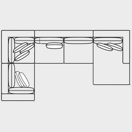 Layout K: Five Piece Sectional 83" x 154" x 64"
