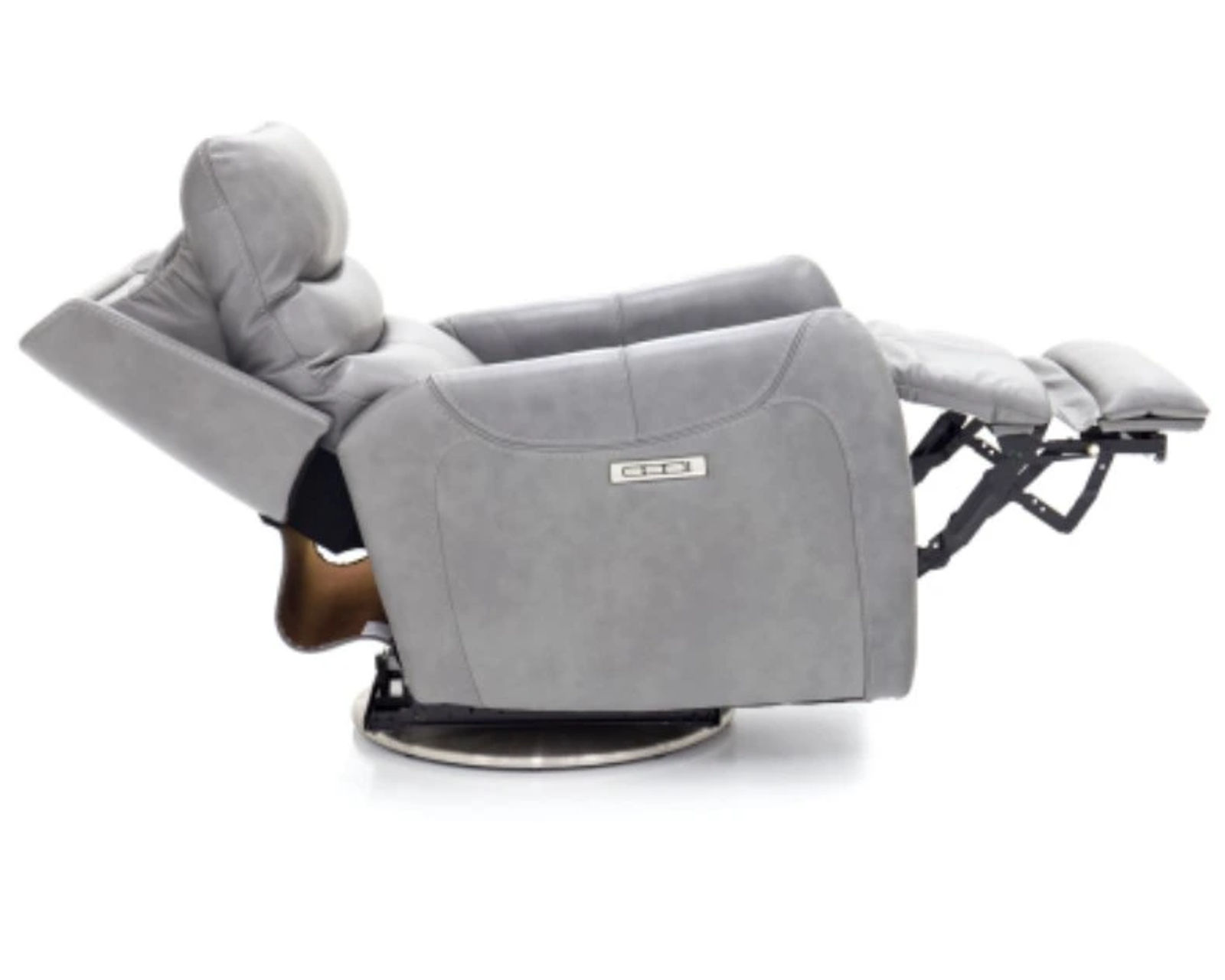 San Marco Swivel Recliner w/Power Recline, Power Head Rest & Power Lumbar (Lay Flat) - Dove (In stock)