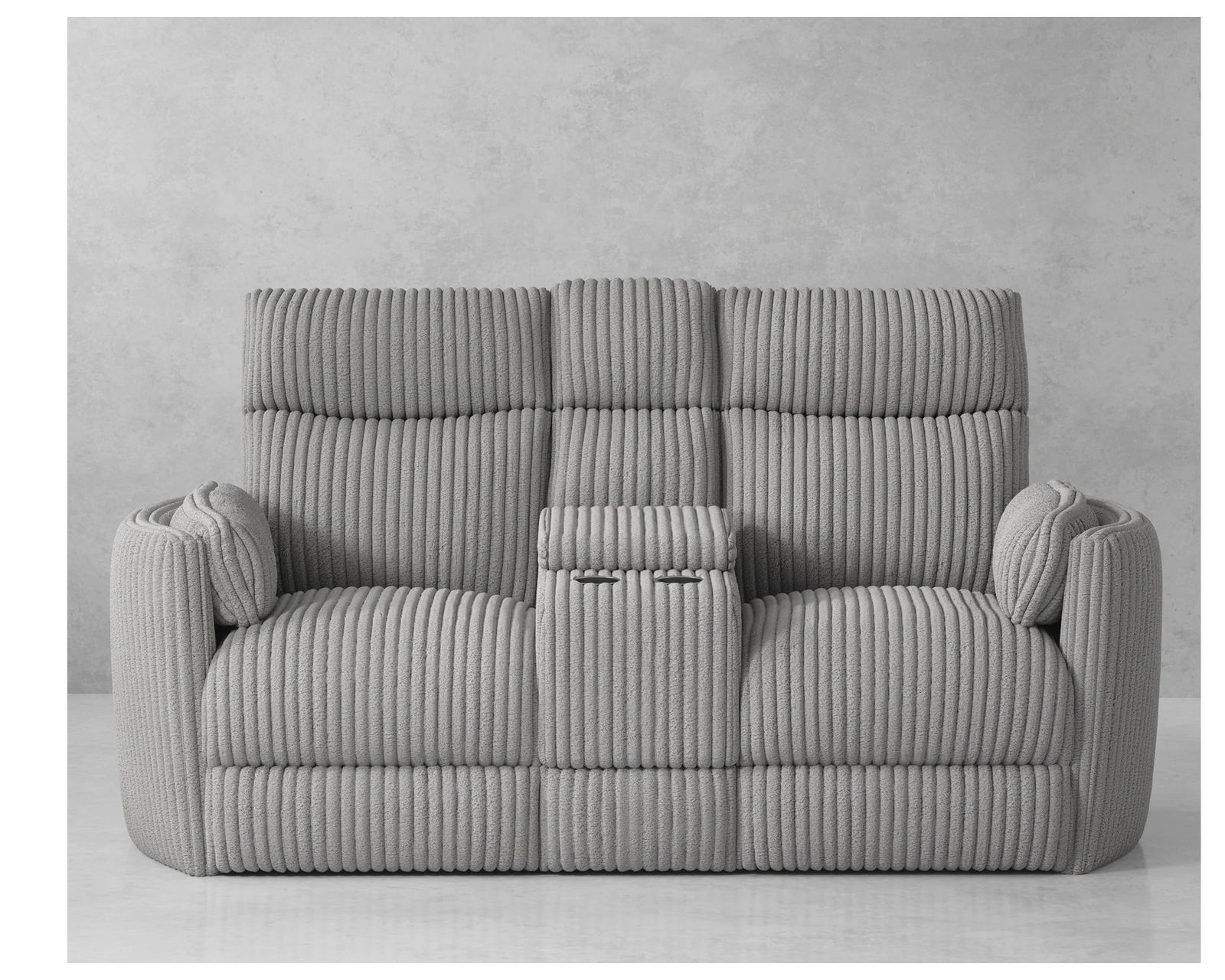 Radius 88" Power Reclining Sofa Grey (In stock - Fast Shipping) - Radius Grey Power Reclining Glider Console Loveseat