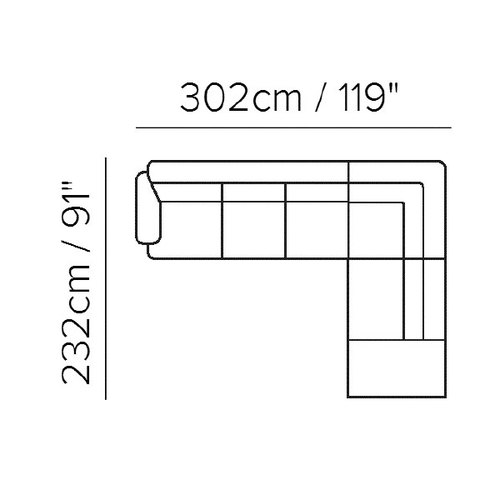 Layout B: Four Piece Sectional - 119" x 91"