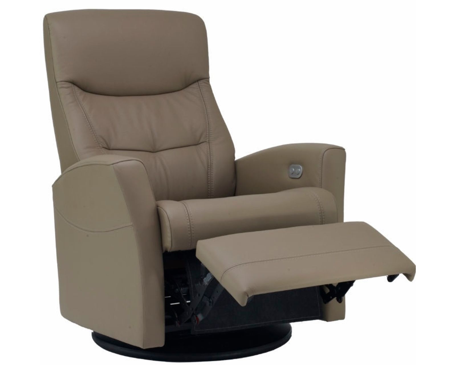 Oslo Swivel Glider Recliner Stone (In stock - Fast shipping) - Shown with Power Recline and Power Headrest